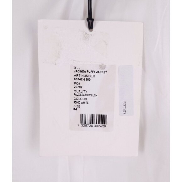 Stand Studio Faux-Leather Jacinda Puffy Jacket Size 34 US 2 XS Womens White $430 - Picture 13 of 15